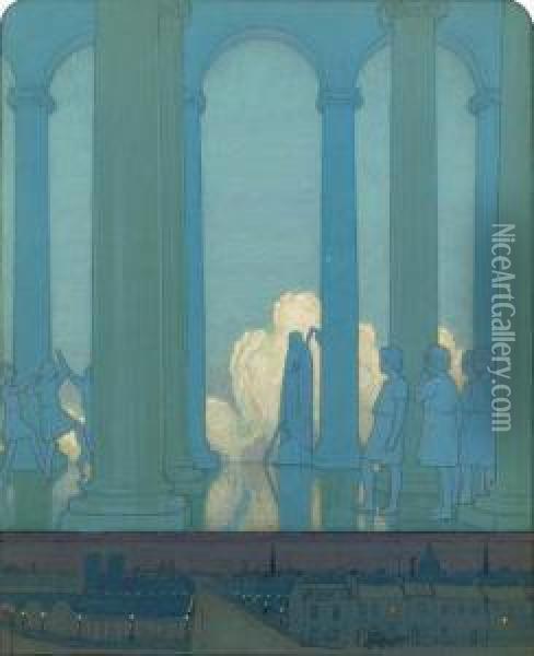 The Kingdom Of The Future; An Illustration For Maeterlinck's, 'the Blue Bird' Oil Painting - Frederick Cayley Robinson
