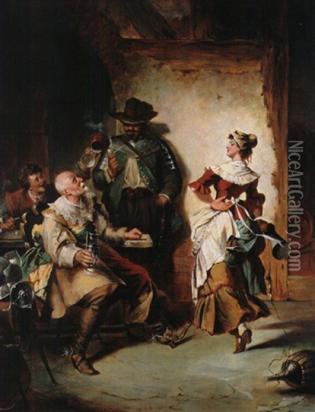Der Tanz In Der Schanke Oil Painting - Jakob Emanuel Gaisser