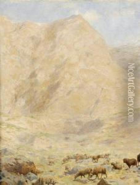 Bergers Dans Les Alpes Italiennes Panneau Renforce Oil Painting - Rudolf Otto Von Ottenfeld