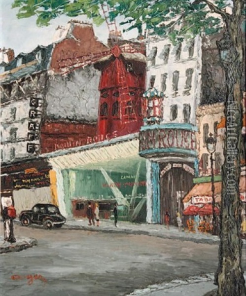 Le Moulin-rouge Oil Painting - Emile Boyer