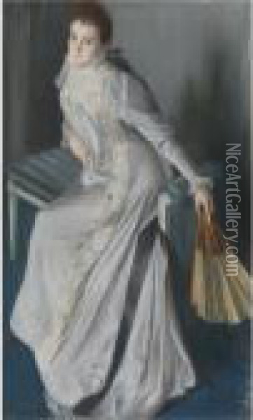 Portrait Of Eugenia Huici De Errazuriz Oil Painting - Jacques-Emile Blanche