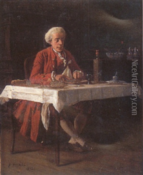 Le Dejeuner Oil Painting - Benjamin Eugene Fichel