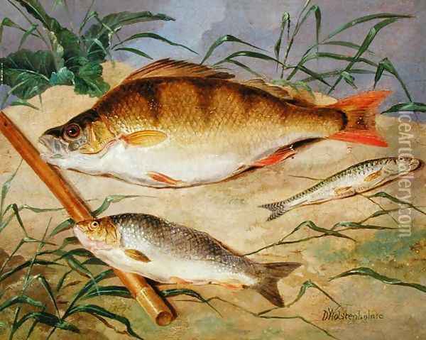 An Anglers Catch of Coarse Fish Oil Painting - Dean Wolstenholme, Jr