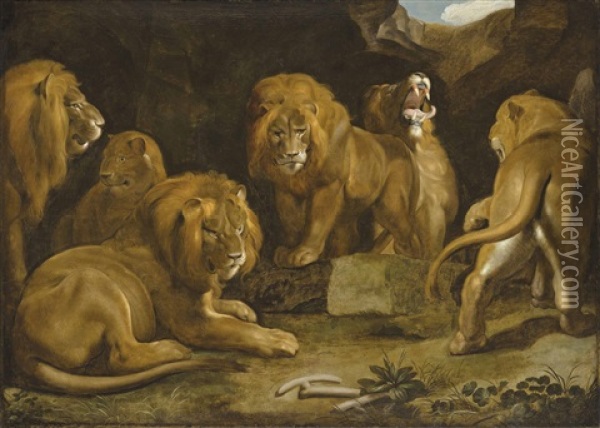 A Lion's Den Oil Painting - Peter Paul Rubens