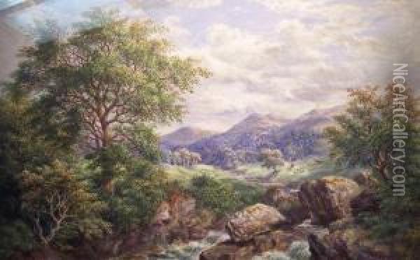 Mountain Stream Oil Painting - Kenneth Macleay