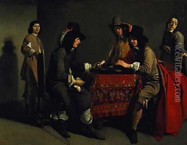 The Backgammon Players Oil Painting - Mathieu Le Nain
