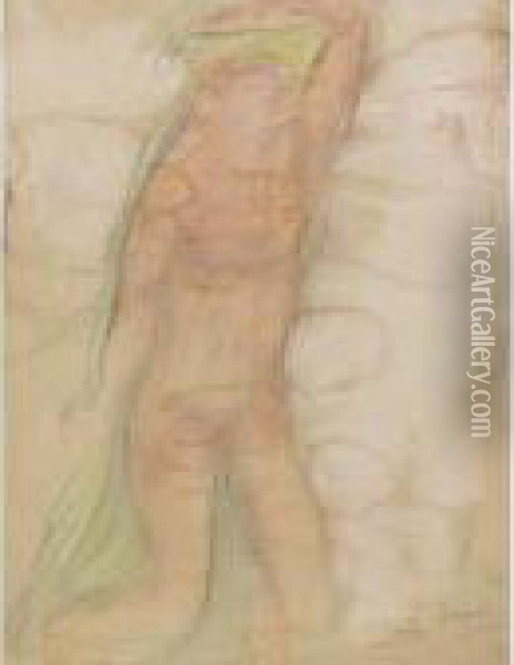 Homme Nu Aile Oil Painting - Auguste Rodin