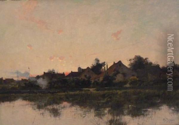  Le Village Dans L'oise  Oil Painting - Leon Germain Pelouse
