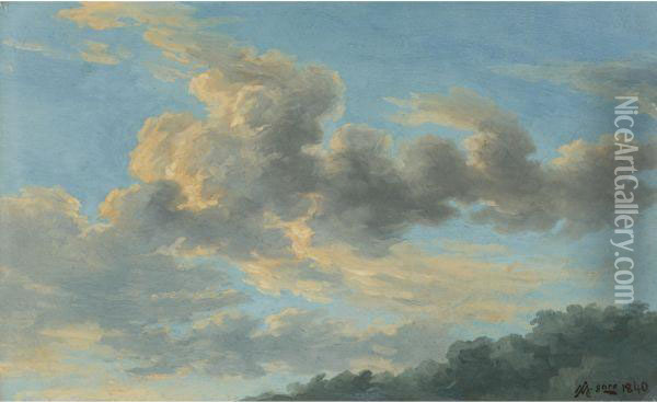 Cloud Study In The Late Afternoon Oil Painting - Jean-Michel Cels
