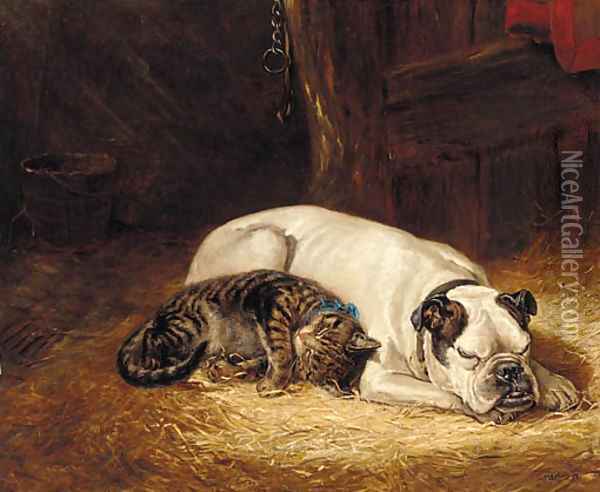 The artist's pets Oil Painting - Ralph Hedley