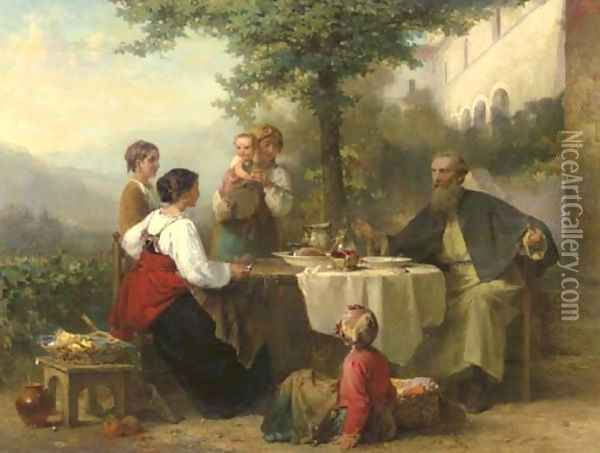 Il pasto del viandante Oil Painting - Karel Frans Philippeau