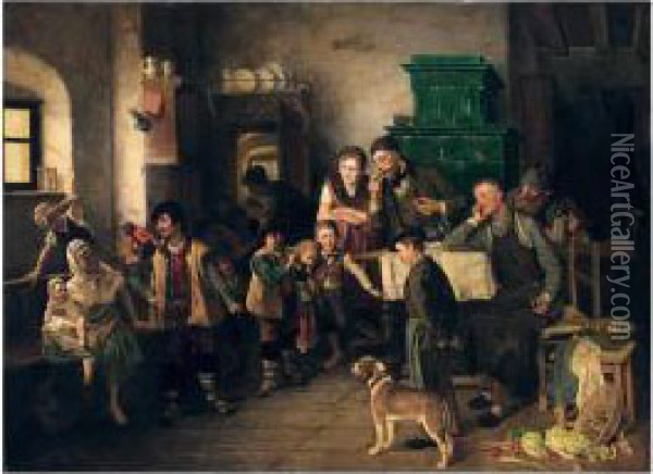 Der Kleine Schausteller (the Little Performer) Oil Painting - Leopold Pollak