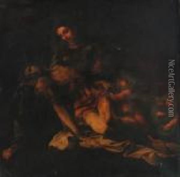 The Pieta Oil Painting - Annibale Carracci