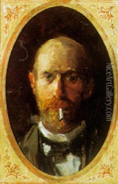 Zelfportret Met Sigaret Oil Painting - Isaac Israels