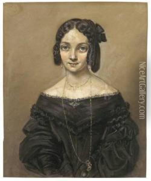 Portrait Auguste Benda Oil Painting - Friedrich Edouard Meyerheim