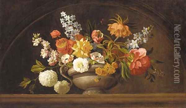 Flowers Oil Painting - Jacob Bogdani