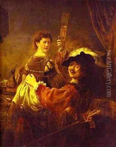 The Prodigal Son In The Tavern (Rembrandt And Saskia) 1635 Oil Painting - Harmenszoon van Rijn Rembrandt