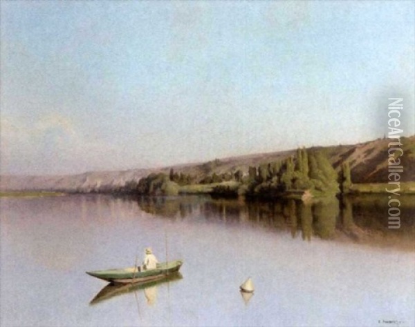 Promenade Sur Le Lac Oil Painting - Emile-Louis Foubert