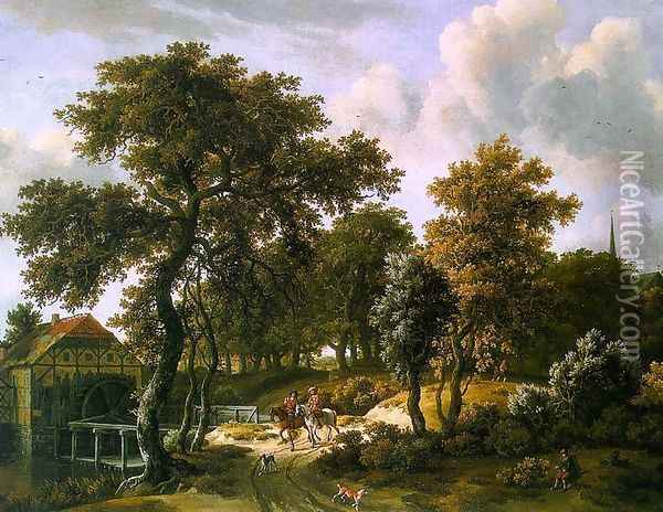 The Travelers 1662 Oil Painting - Meindert Hobbema