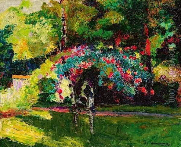Le Jardin Fleuri Oil Painting - Victor Charreton