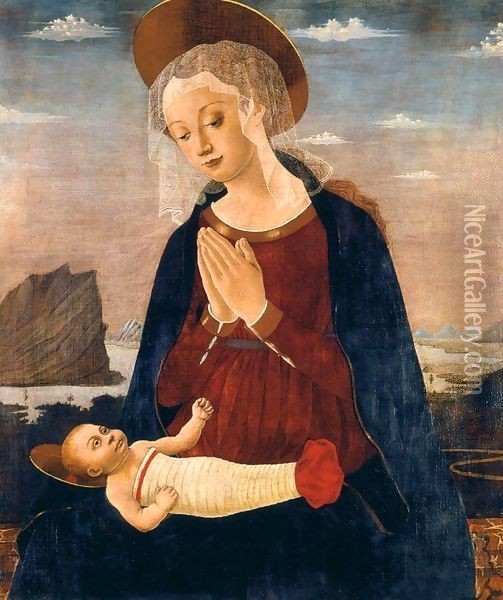 Virgin and Child Oil Painting - Alessio Baldovinetti