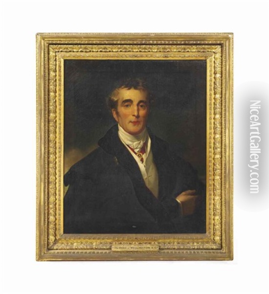 Portrait Of Arthur Wellesley, 1st Duke Of Wellington, K.g., K.b., M.p. (1769-1852), Bust-length, In Civilian Clothes With A Military Cloak... Oil Painting - Thomas Lawrence