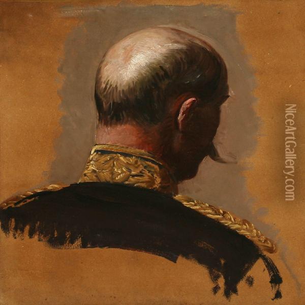 Portrait Study Of King George 1 Oil Painting - August Andreas Jerndorff