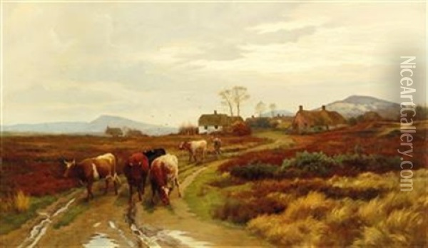 Off To The Pasture Oil Painting - Thomas Sidney Cooper