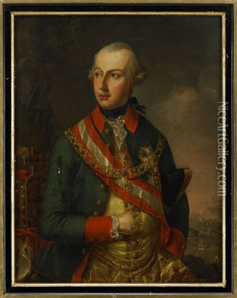 Portratt Av Josef Ii Av Osterrike (1741-90) Oil Painting - Joseph Hickel