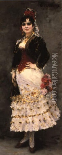 Mlle. Galli-marie In The Role Of Carmen Oil Painting - Henri Lucien Doucet