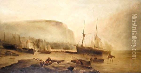 Hastings beach Oil Painting - William Callow