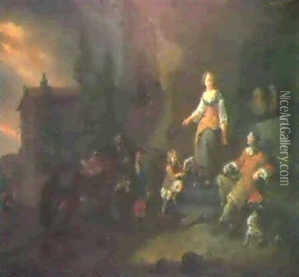 La Halte Du Cavalier Oil Painting - Dirk Maes