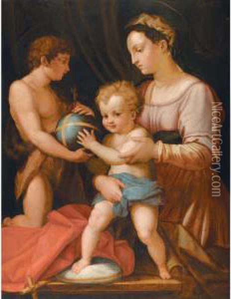 The Holy Family With Saint John ('the Borgherini Holy Family') Oil Painting - Andrea Del Sarto