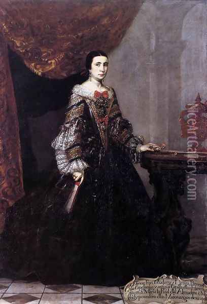 Portrait of Teresa Francisca Mudarra y Herrera c. 1690 Oil Painting - Jean Clouet