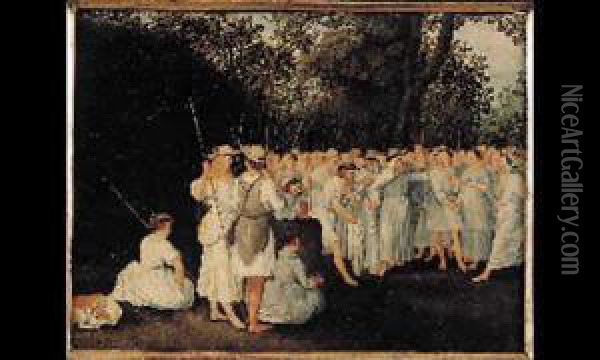 Panneau De Chene Parquete. Oil Painting - Nicolaes De Bruyn