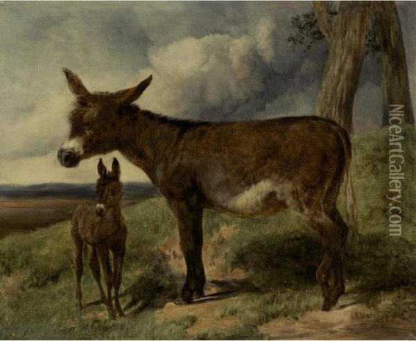 Donkeys Oil Painting - John Frederick Herring Snr