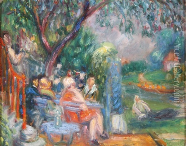 The Gathering Oil Painting - William Glackens