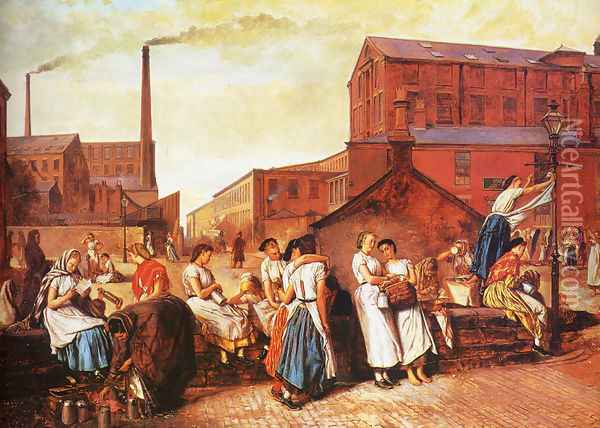 The Dinner Hour, Wigan Oil Painting - Eyre Crowe