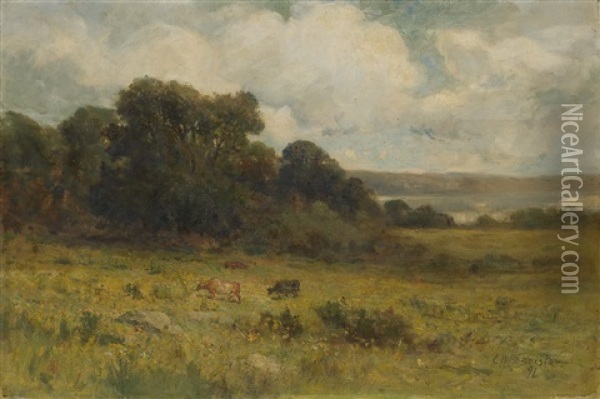 Untitled (pastoral Landscape) Oil Painting - Edward Bannister