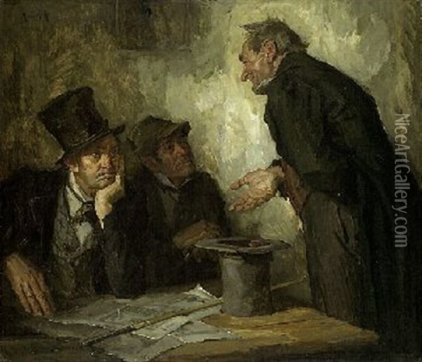 Konversation Oil Painting - Hans Best
