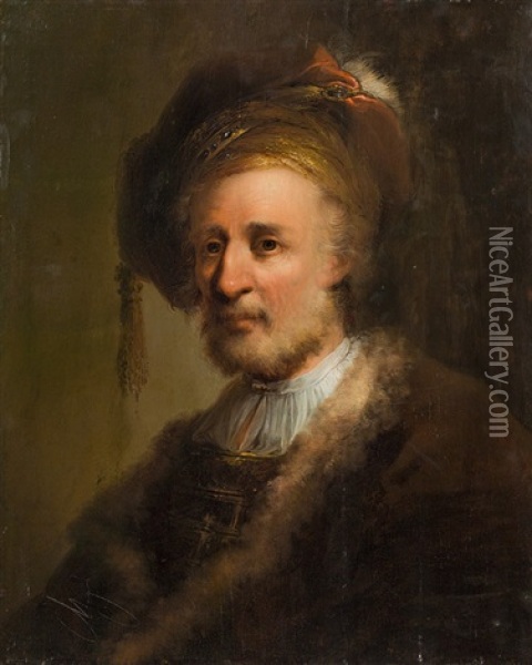 Portrait Of A Man In Oriental Robe Oil Painting -  Rembrandt van Rijn