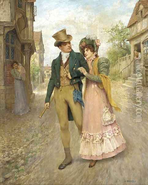 Newly Married Oil Painting - William A. Breakspeare