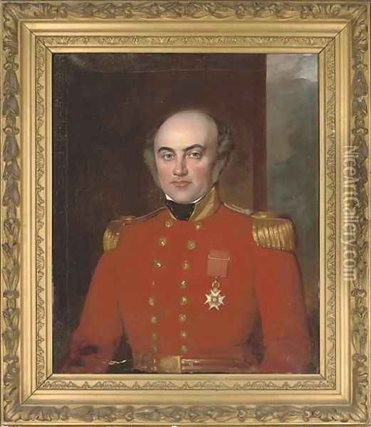 Portrait of Colonel John Colvin of the Bengal Engineers (1794-1878) Oil Painting - English School