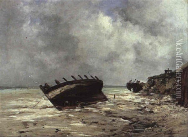 Low Tide Oil Painting - Jean Baptiste Antoine Guillemet