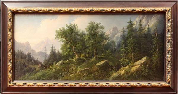 Austrian Landscape Oil Painting - Eduard Boehm