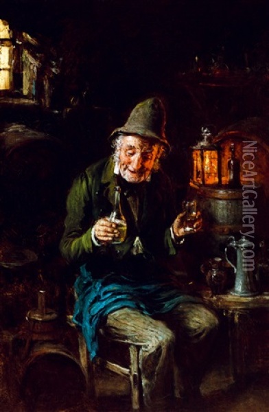 Wine-tasting Oil Painting - Hermann Kern