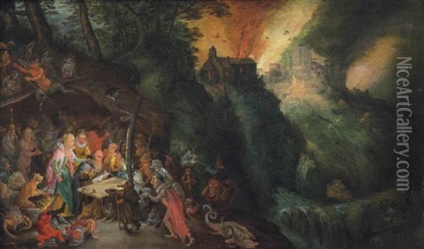 The Temptation Of Saint Anthony Oil Painting - Pieter Schoubroeck