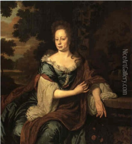 Portrait Of A Lady Oil Painting - Michiel van Musscher