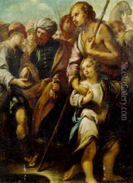 Joseph Sold By His Brethren Oil Painting - Giuseppe Nuvolone