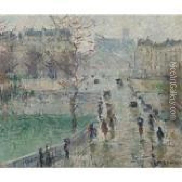 Le Pont De L'archeveche, Paris Oil Painting - Gustave Loiseau